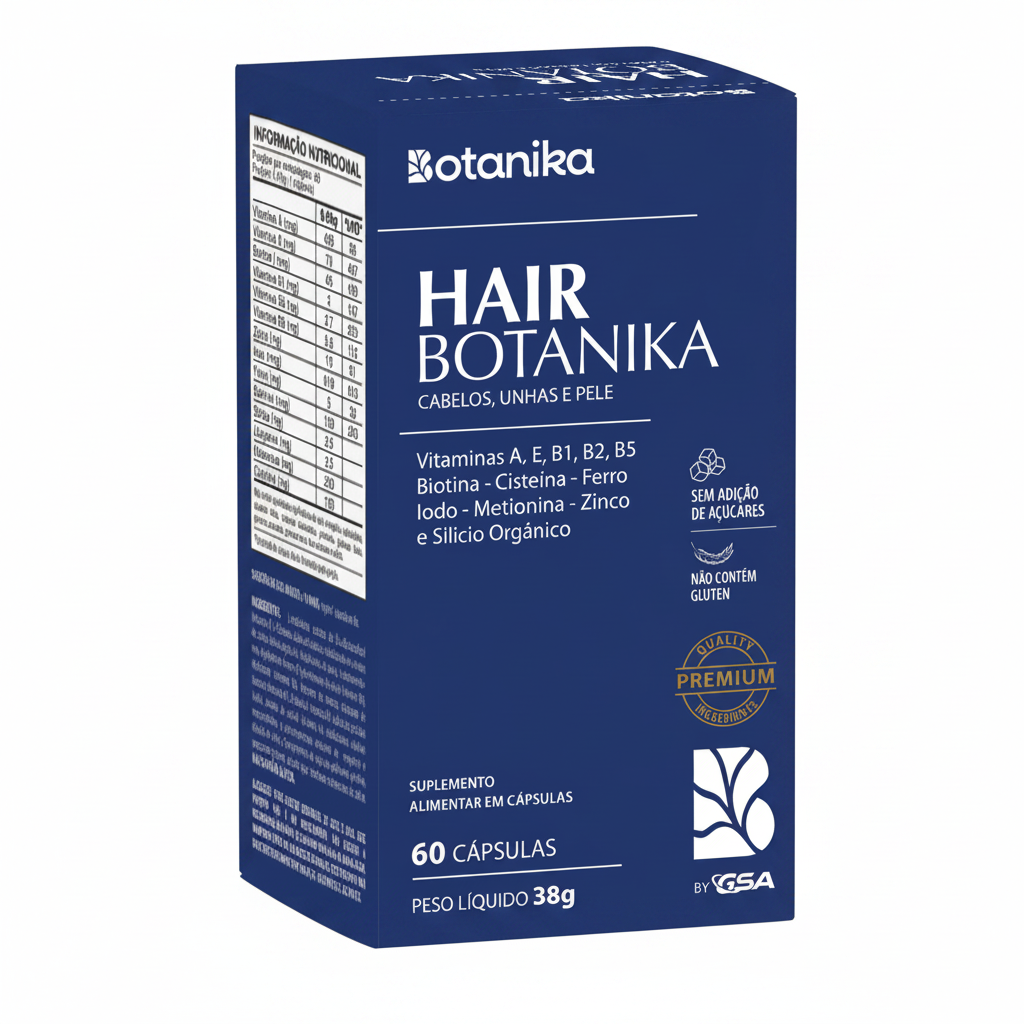 Hair Botanika — Cabelos, Unhas e Pele com Biotina, Zinco, Cisteína e Silício