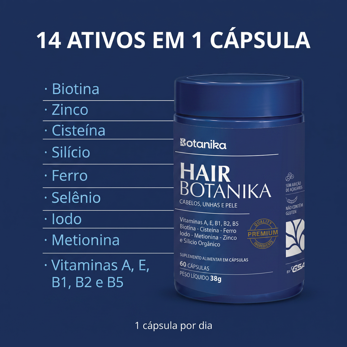 Hair Botanika - 14 ativos em 1 capsula