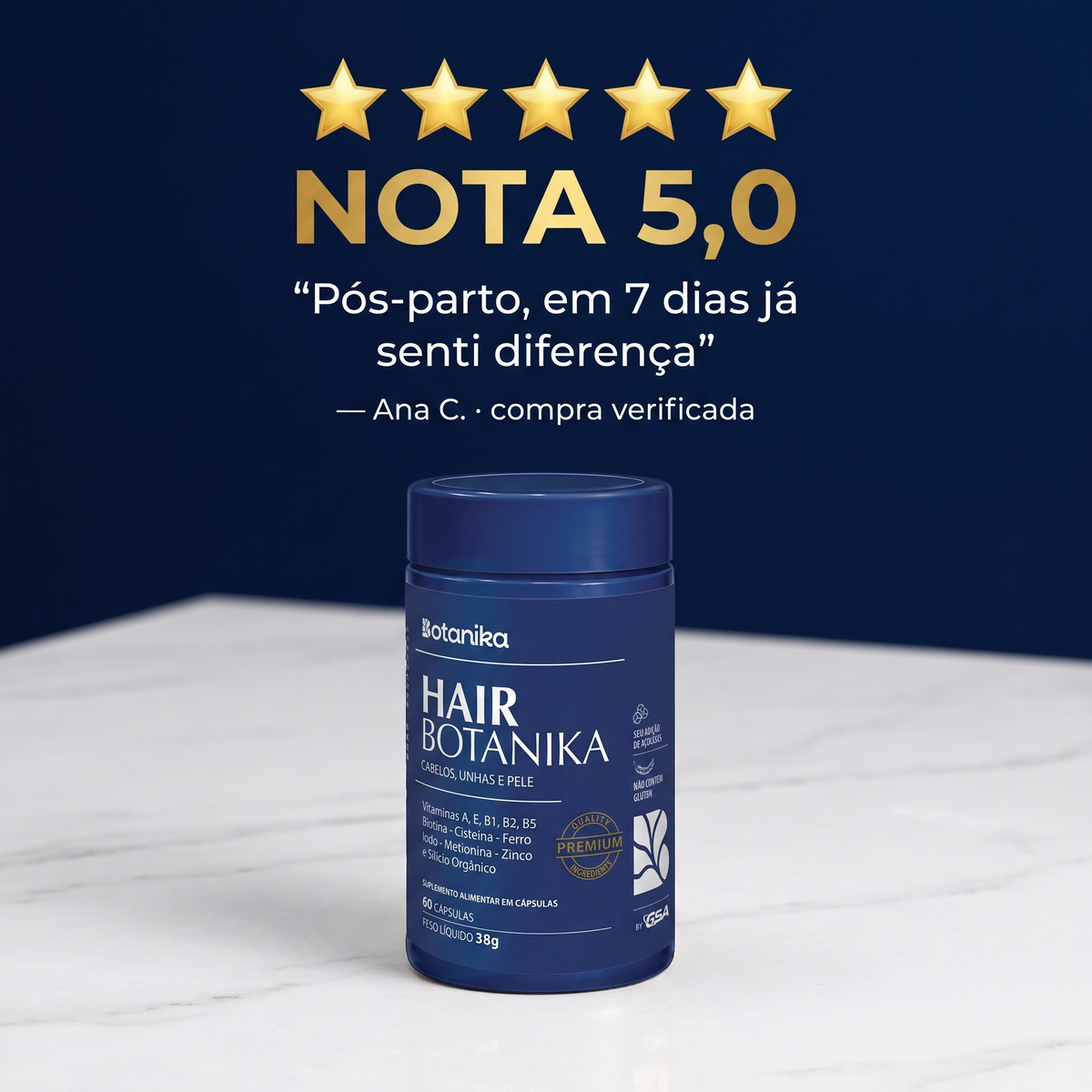 Hair Botanika - prova social nota 5 estrelas