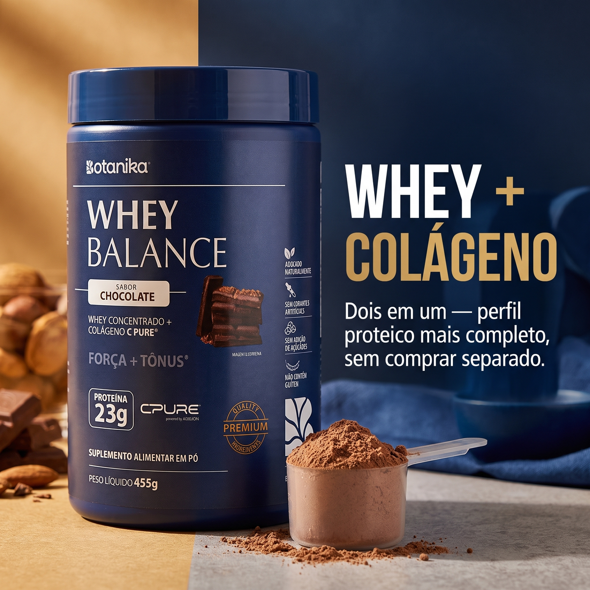 Whey Balance Chocolate - whey mais colageno