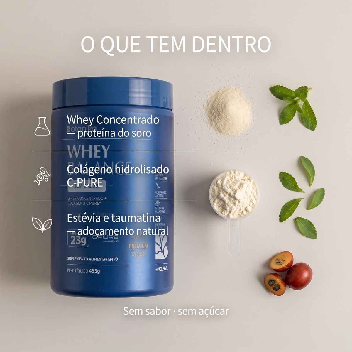 Whey Balance Sem Sabor - o que tem dentro
