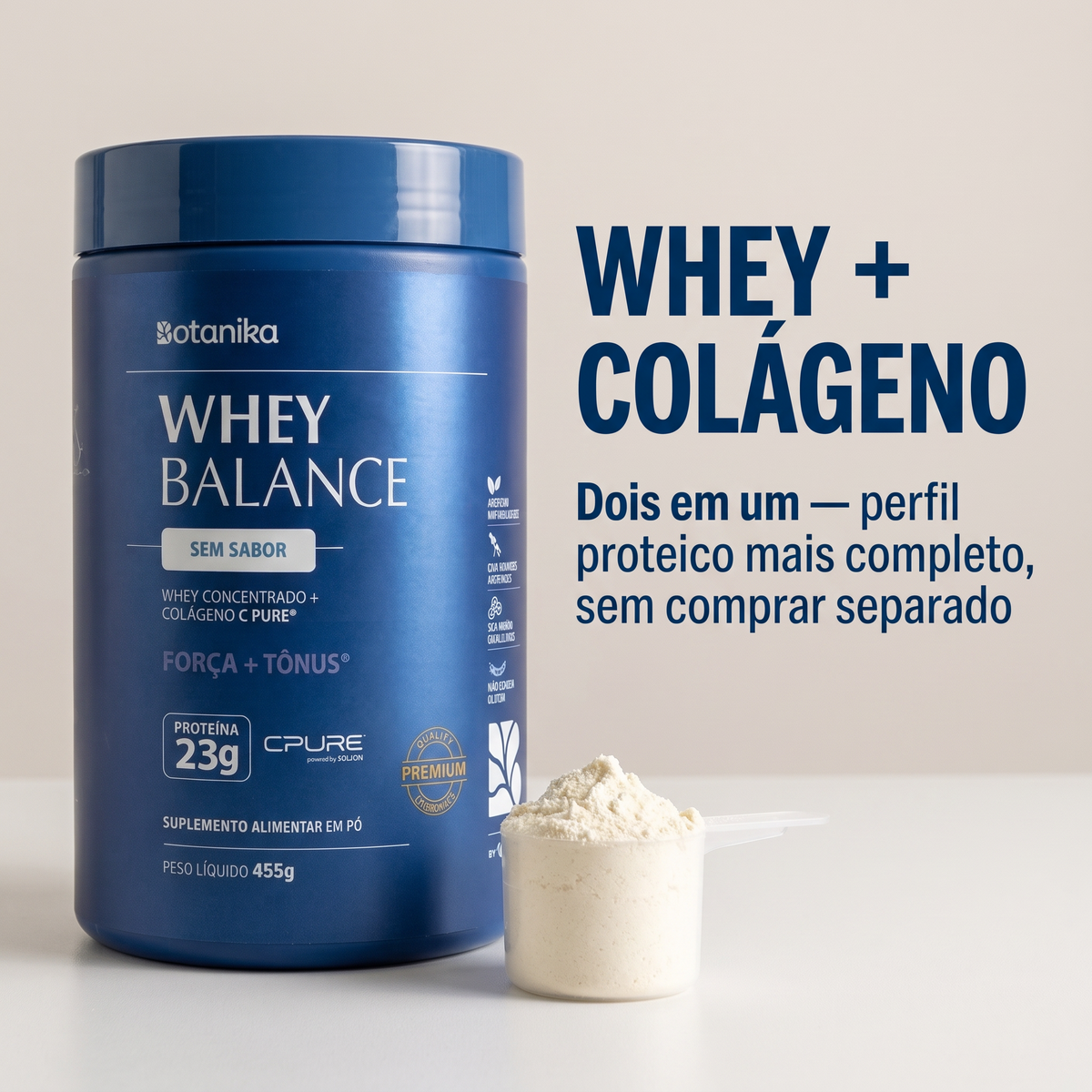 Whey Balance Sem Sabor - whey mais colageno