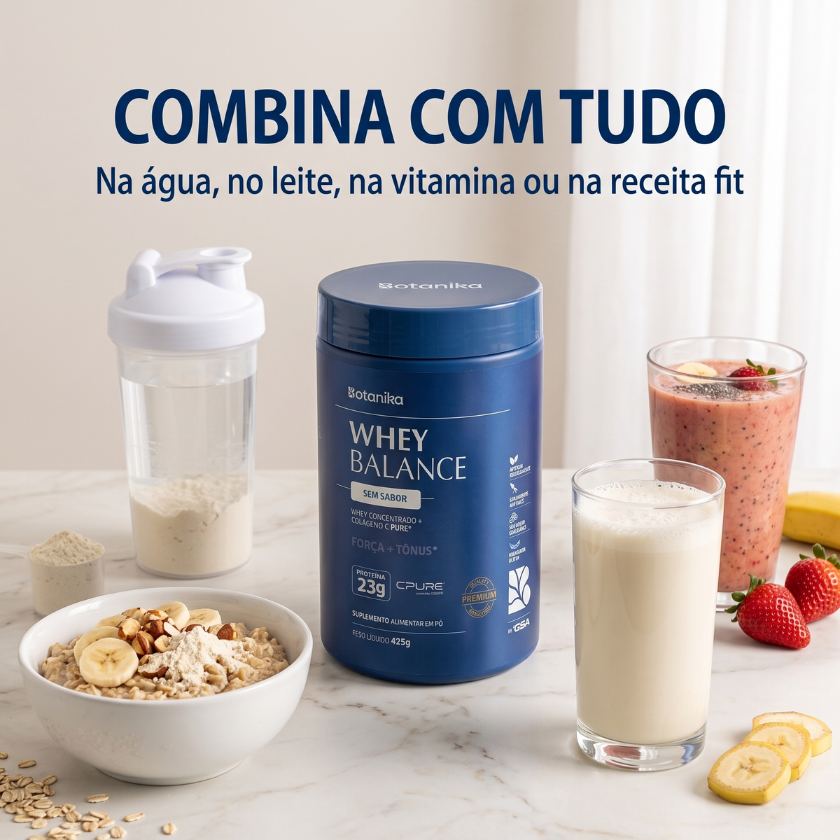Whey Balance Sem Sabor - combina com tudo versatilidade