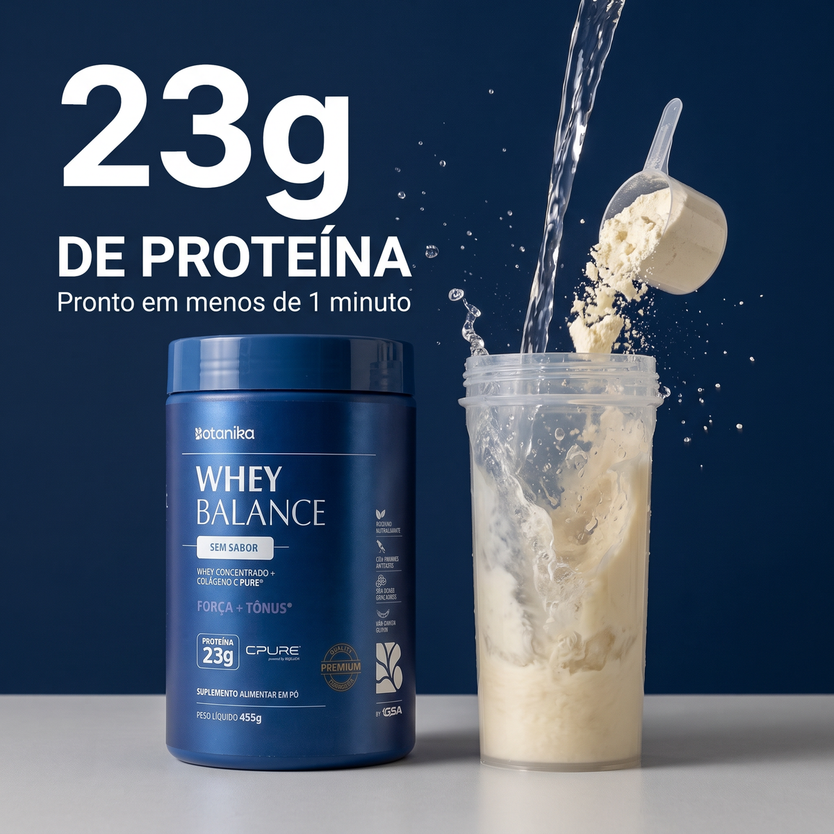 Whey Balance Sem Sabor - 23g de proteina