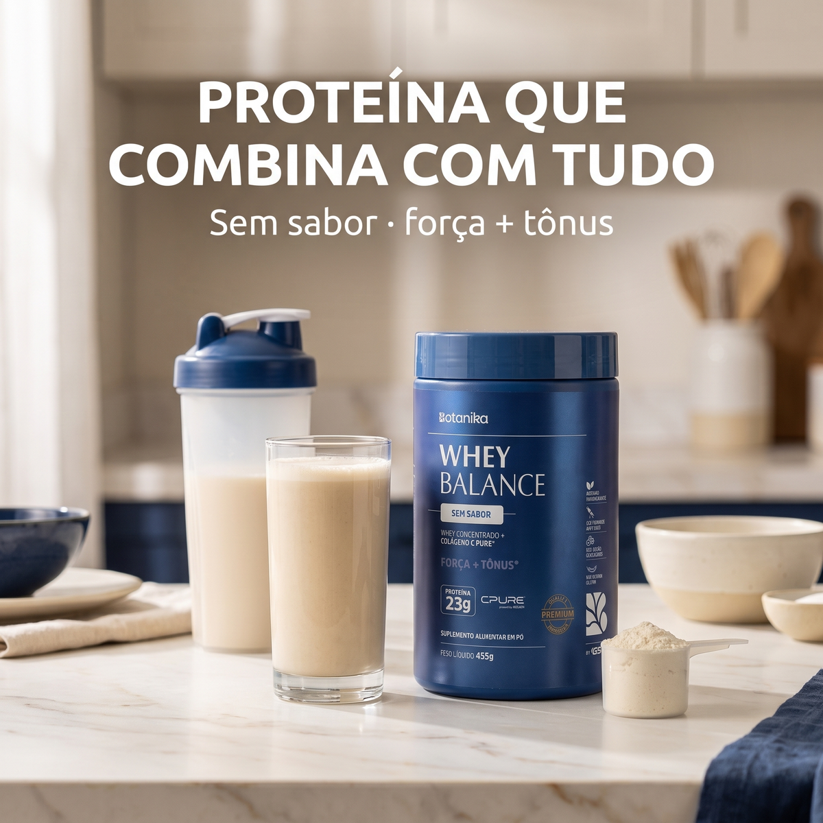 Whey Balance Sem Sabor - combina com tudo