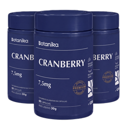 Cranberry Botanika — 3 frascos (fundo transparente)