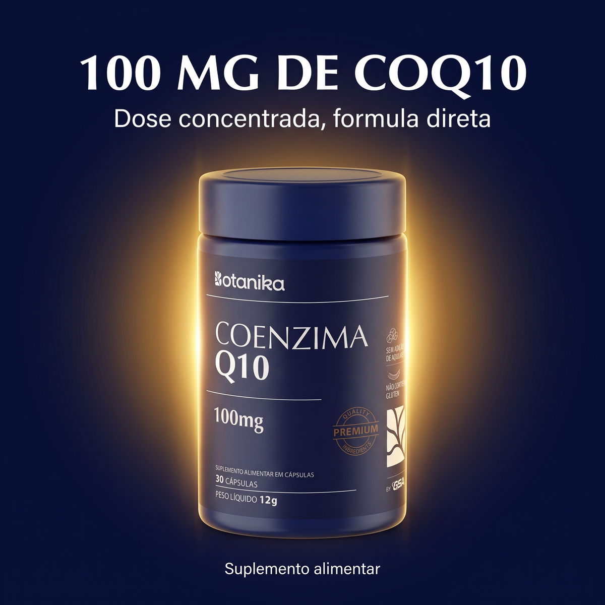 Coenzima Q10 Botanika — 100 mg de CoQ10, dose concentrada