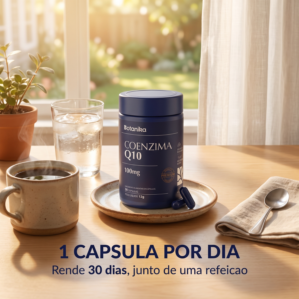 Coenzima Q10 Botanika — 1 cápsula por dia, rende 30 dias