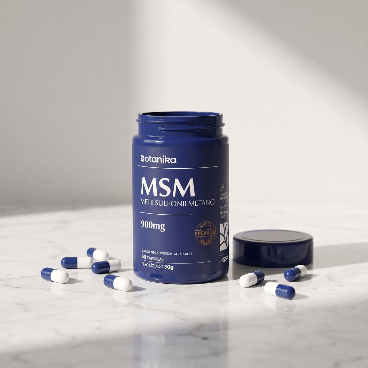MSM — 900 mg por porção, fórmula pura