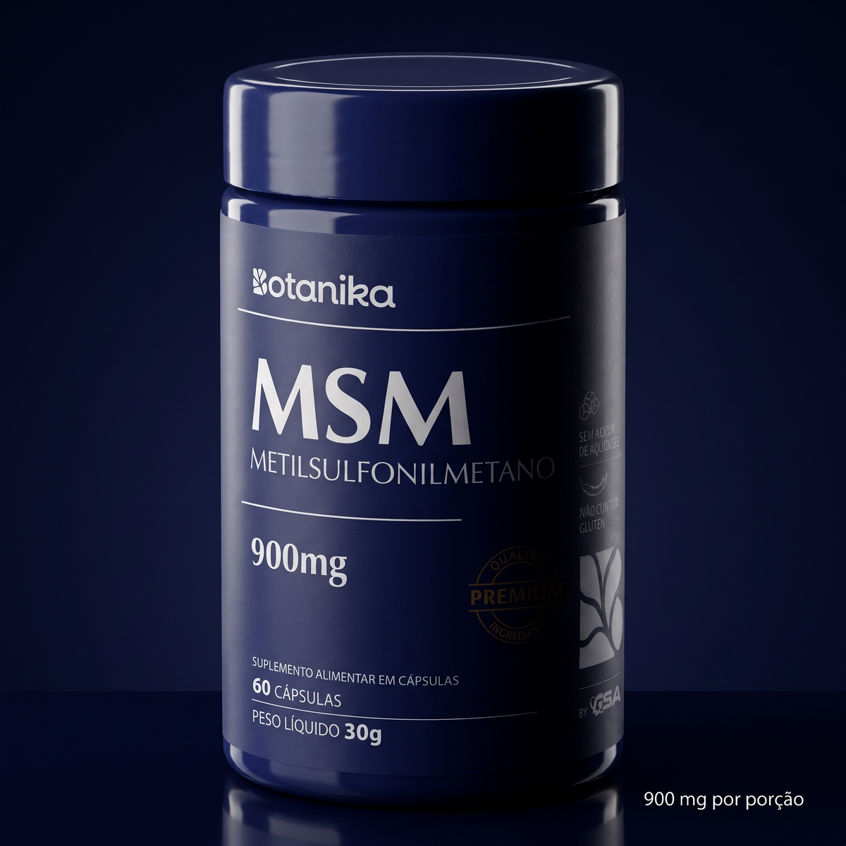 MSM 900 mg por porção, constância