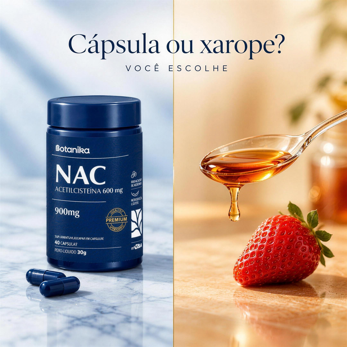 NAC Botanika — cápsula ou xarope, você escolhe