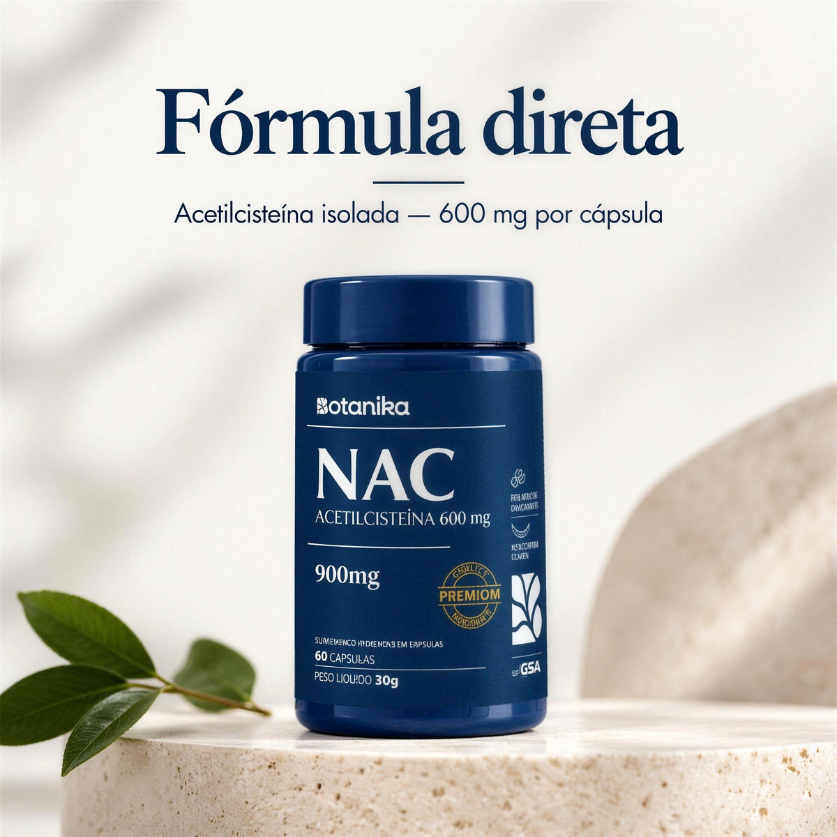 NAC — fórmula direta, acetilcisteína 600 mg
